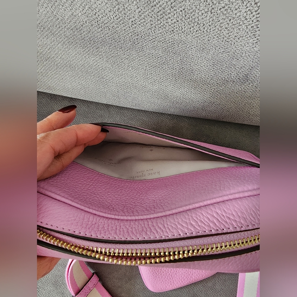 Kate Spade Emma Pebbled Leather Crossbody Bag Mandavilla Pink - Picture 6 of 9